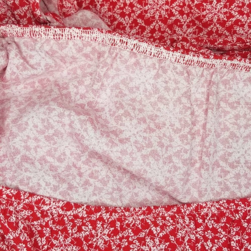 Universal Thread Red Faux Wrap Geometric Cropped … - image 7